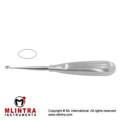 Schede Bone Curette Oval - Fig. 3 Stainless Steel, 17 cm - 6 3/4" Scoop Size 7.4 mm
